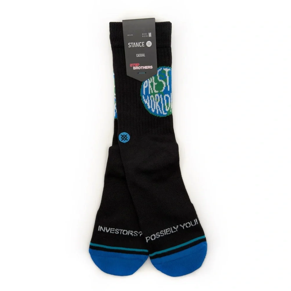 Stance Step Brothers Prestige Worldwide Crew Socks Medium Mens Womens Movie New